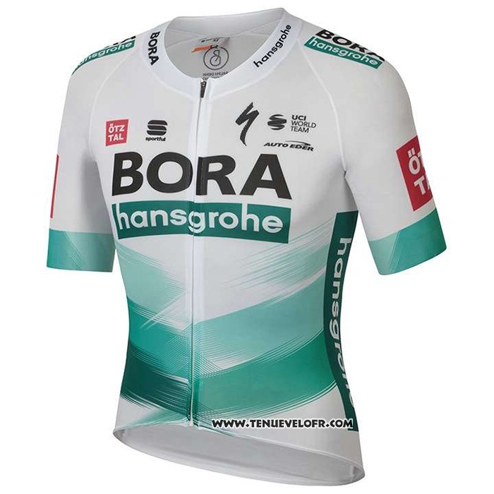 2020 Maillot Ciclismo Bora-hansgrone Blanc Vert Manches Courtes et Cuissard